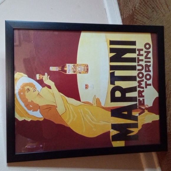 Other - Framed Vintage Martini Vermouth advertising poster